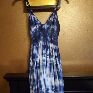 Navy Blue Tie Dye Dress Small